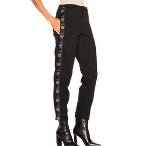 Vetements Composition Tape Logo Sweatpants Pockets Straight Leg Black Size S